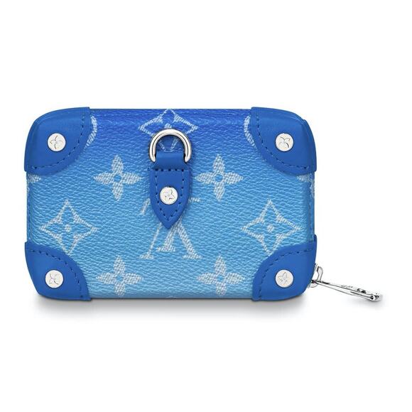 Louis Vuitton Soft Trunk NW Clouds Blue Monogram White Necklace Wallet Strap Bag - Picture 7 of 12